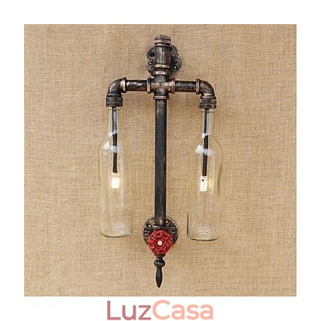 American Themed Restaurant Bar Ferro Com Interruptor Tubo De Água Garrafa De Vinho Luminária De Parede Transparente American Themed Restaurant Bar Ferro Com Interruptor Tubo De Água Garrafa De Vinho Luminária De Parede Transparente