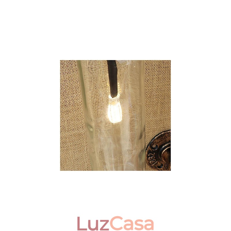 American Themed Restaurant Bar Ferro Com Interruptor Tubo De Água Garrafa De Vinho Luminária De Parede Transparente
