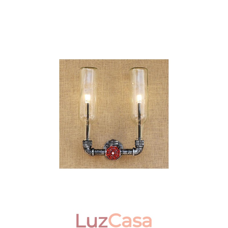 Interruptor de vento industrial retrô Garrafa de água Lâmpada de parede Luz de parede