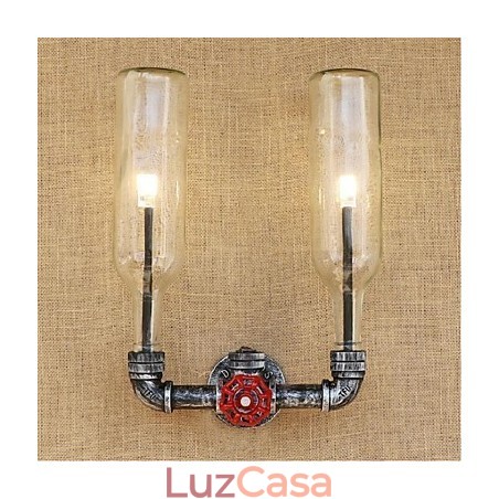 Interruptor de vento industrial retrô Garrafa de água Lâmpada de parede Luz de parede Interruptor de vento industrial retrô Garrafa de água Lâmpada de parede Luz de parede
