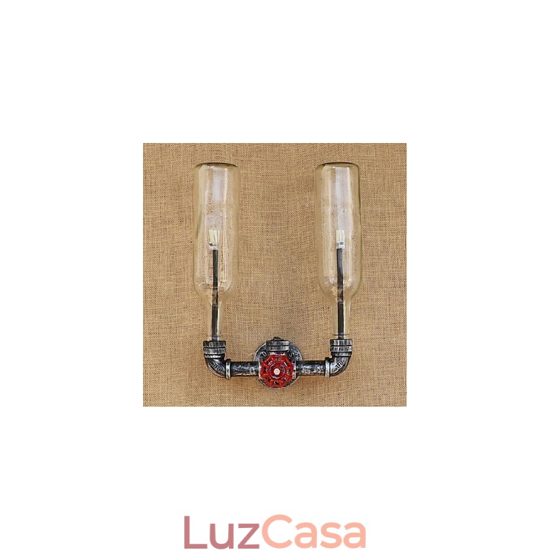 Interruptor de vento industrial retrô Garrafa de água Lâmpada de parede Luz de parede