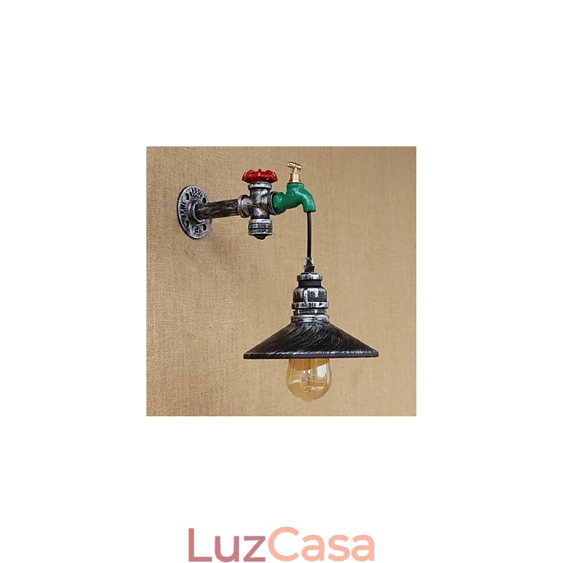 Pintura rústica de chalé para arandelas de parede com luz ambiente