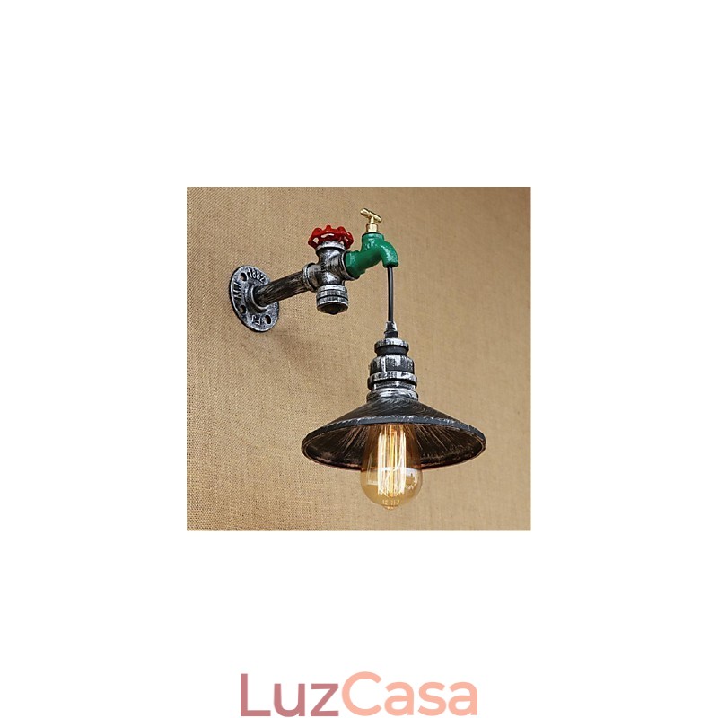 Pintura rústica de chalé para arandelas de parede com luz ambiente