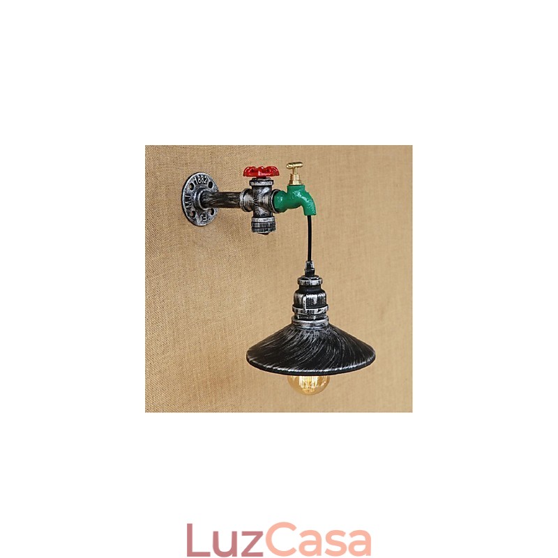 Pintura rústica de chalé para arandelas de parede com luz ambiente