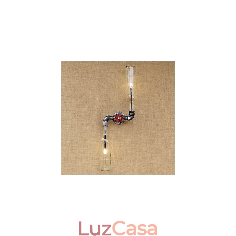 Luminária de parede rústica em latão para iluminação ambiente