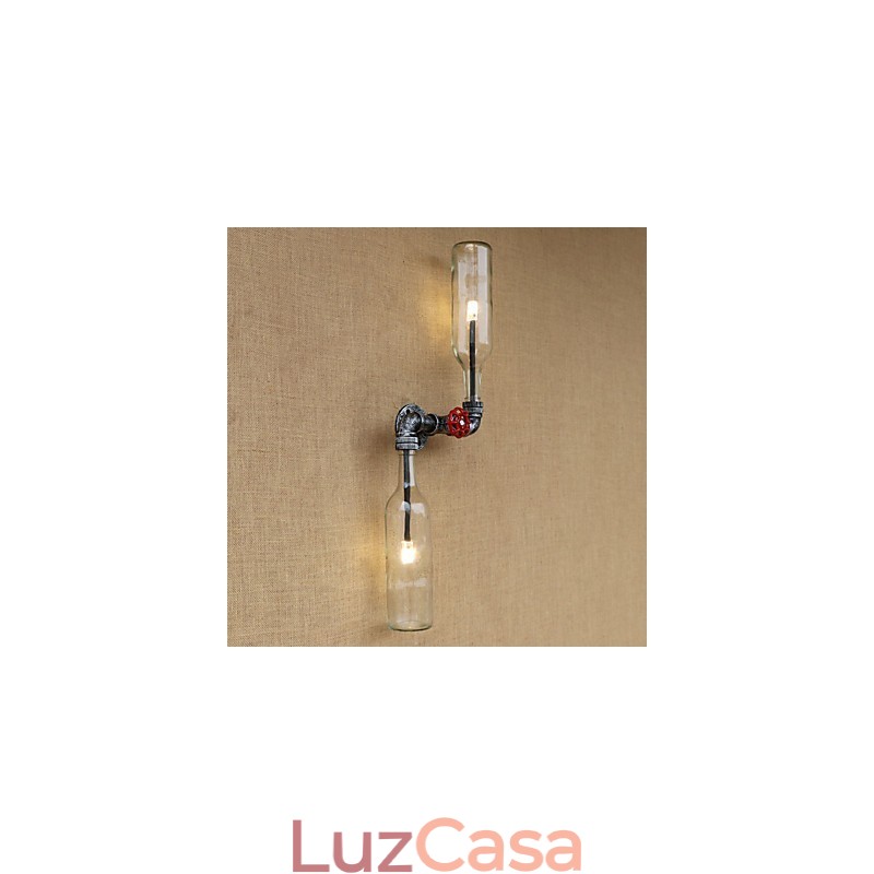 Luminária de parede rústica em latão para iluminação ambiente