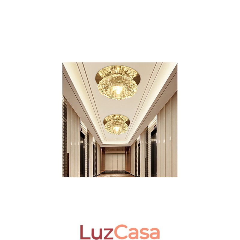 Lâmpada de teto moderna com economia de energia Lâmpada de teto de cristal Lâmpada de teto para baixo