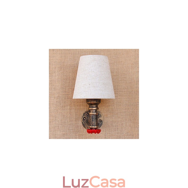 Luminária de parede rústica em latão para iluminação ambiente