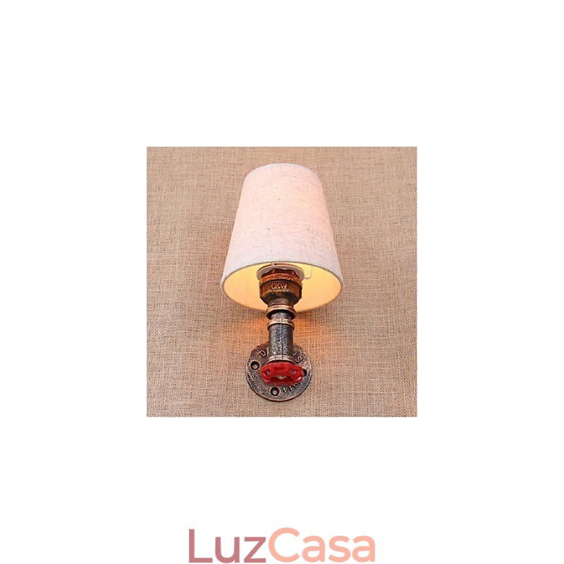 Luminária de parede rústica em latão para iluminação ambiente