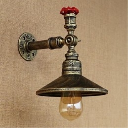 Pintura rústica de chalé para arandelas de parede com luz ambiente