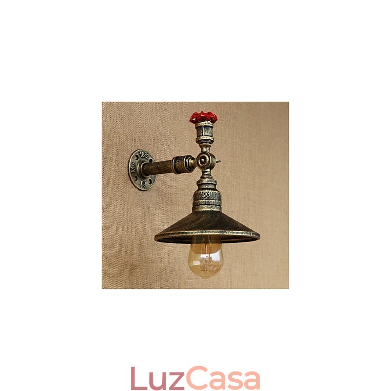 Pintura rústica de chalé para arandelas de parede com luz ambiente