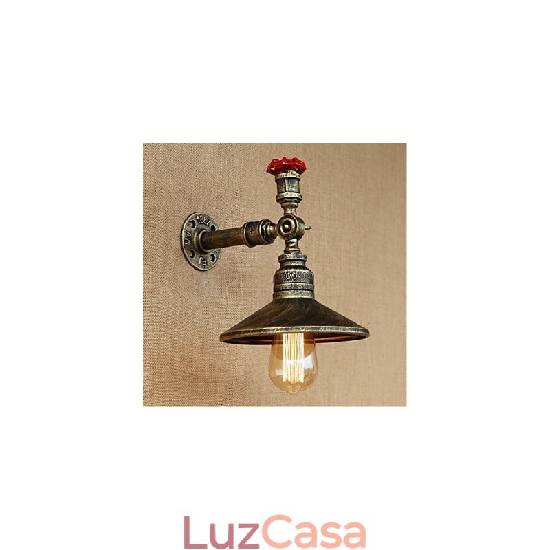 Pintura rústica de chalé para arandelas de parede com luz ambiente