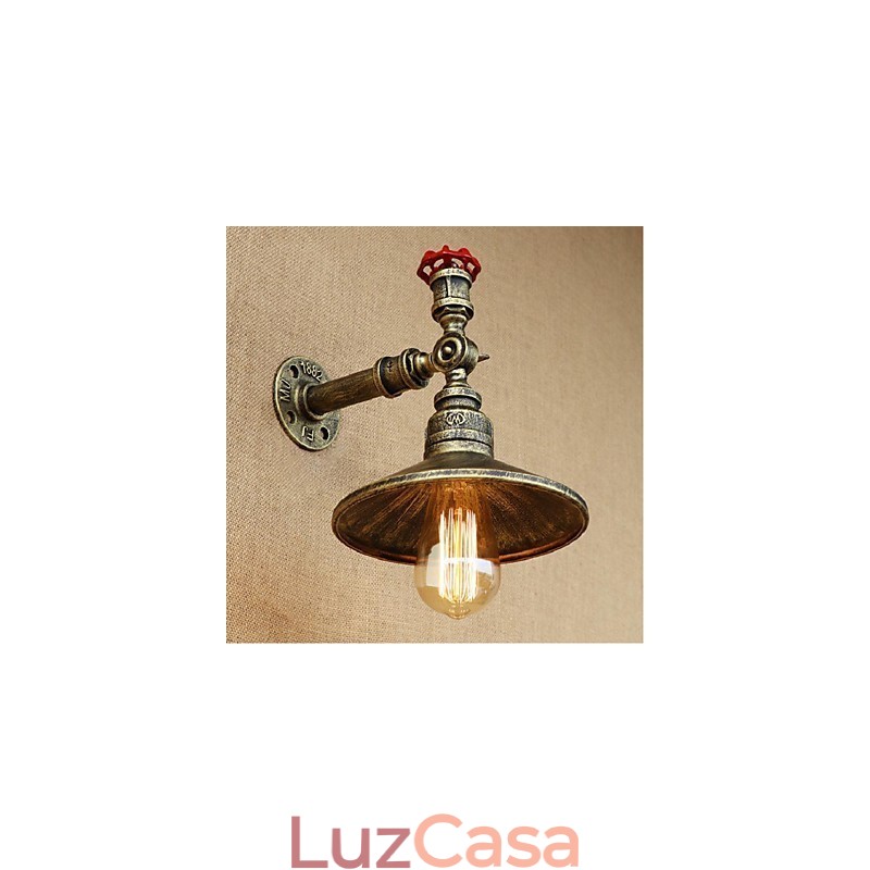 Pintura rústica de chalé para arandelas de parede com luz ambiente