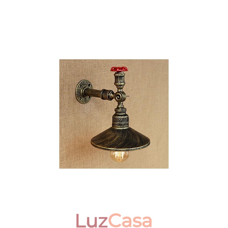 Pintura rústica de chalé para arandelas de parede com luz ambiente