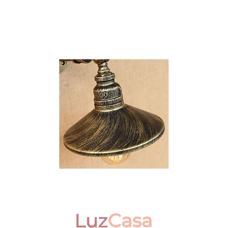 Pintura rústica de chalé para arandelas de parede com luz ambiente