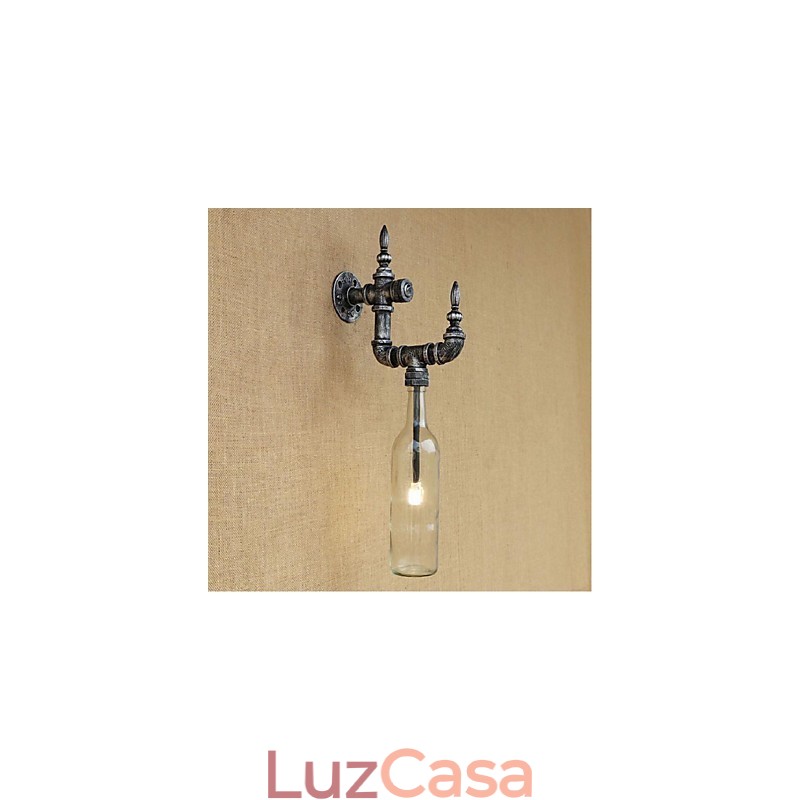 Luminária de parede rústica Lodge Silver Feature para luz ambiente