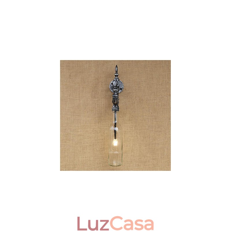 Luminária de parede rústica Lodge Silver Feature para luz ambiente