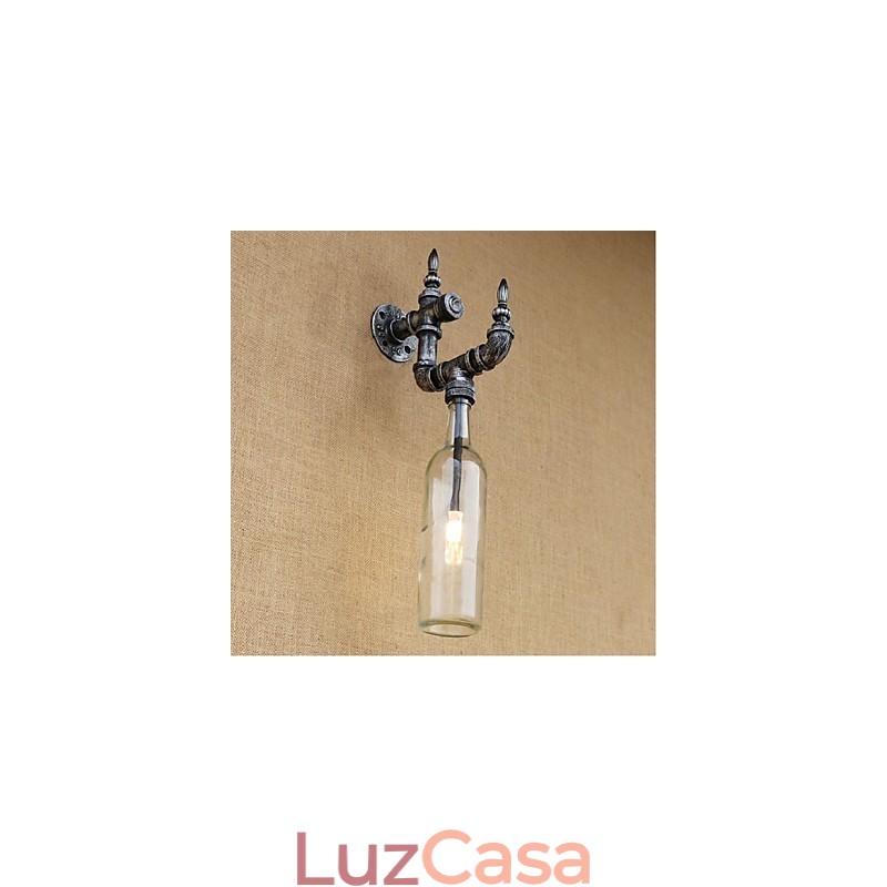 Luminária de parede rústica Lodge Silver Feature para luz ambiente