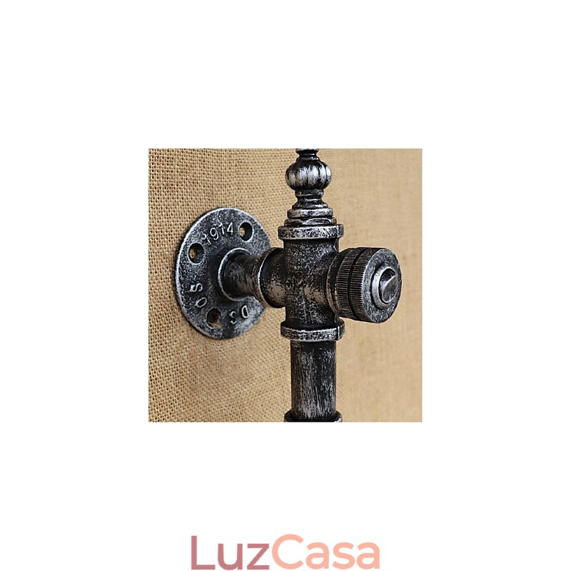 Luminária de parede rústica Lodge Silver Feature para luz ambiente
