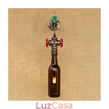 Luminária de parede moderna e criativa com garrafa