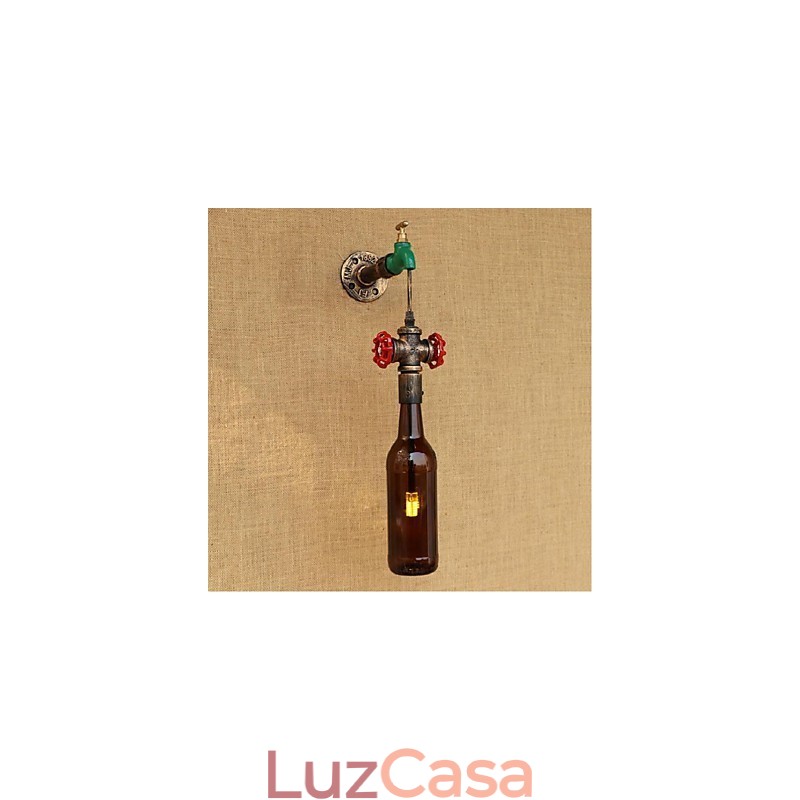Luminária de parede moderna e criativa com garrafa