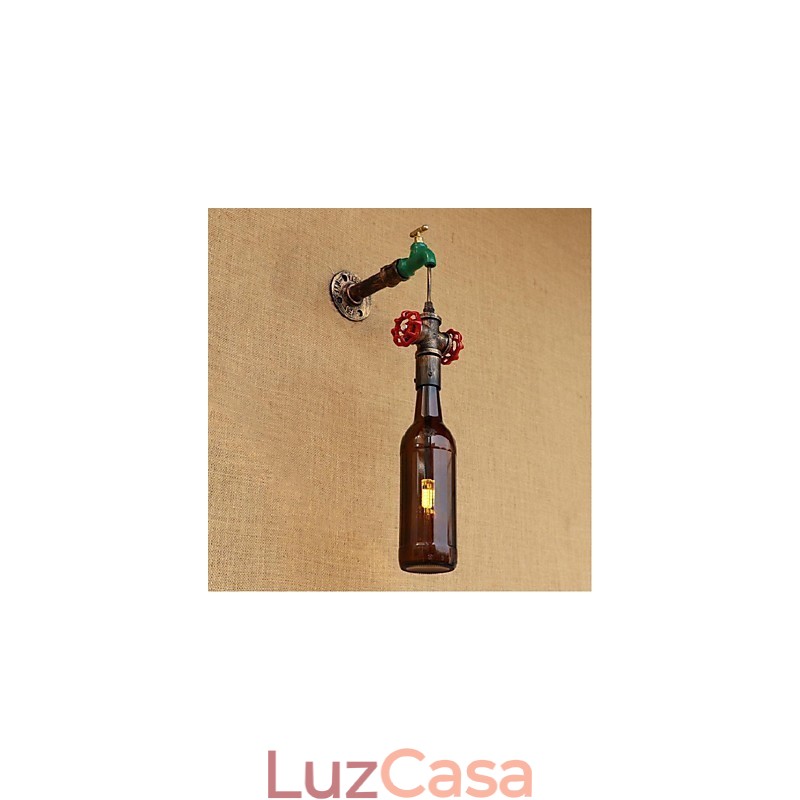 Luminária de parede moderna e criativa com garrafa