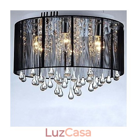 Lustre de cristal de teto suspenso preto de luxo Lustre de cristal de teto suspenso preto de luxo
