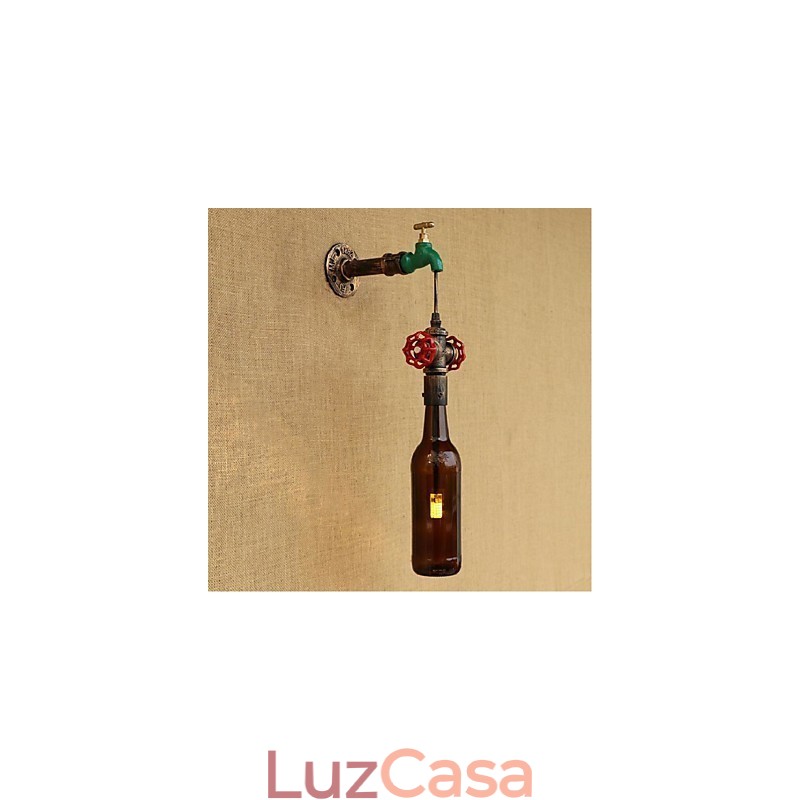 Luminária de parede moderna e criativa com garrafa