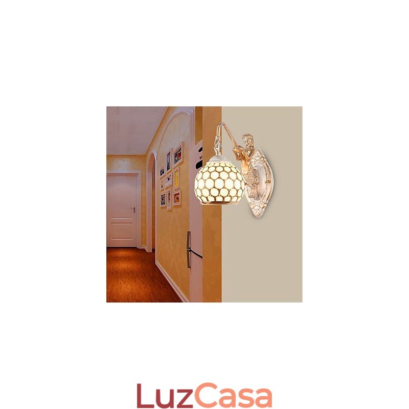 Luminária de parede estilo europeu simples, retrô, pastoral, quarto, cabeceira, varanda, escadas, corredor, espelho, lâmpada