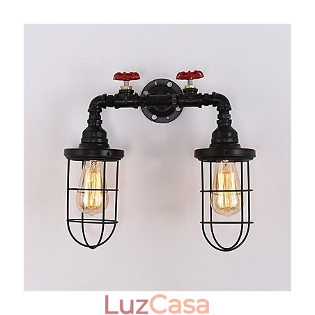2 Cabeças Retro Industrial Tubo Luzes de Parede Loft Simples Preto Gaiola de Pássaro Metal Sala de Jantar Cozinha Bar Café Decoração iluminação 2 Cabeças Retro Industrial Tubo Luzes de Parede Loft Simples Preto Gaiola de Pássaro Metal Sala de Jantar Cozinha Bar Café Decoração iluminação