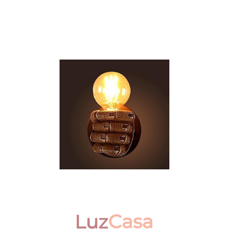 Pintura rústica de chalé para arandelas de parede com luz ambiente