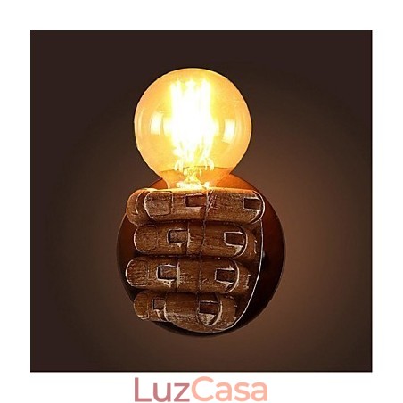 Pintura rústica de chalé para arandelas de parede com luz ambiente