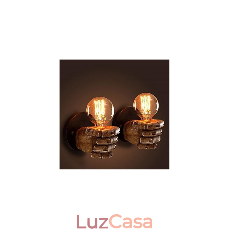 Pintura rústica de chalé para arandelas de parede com luz ambiente