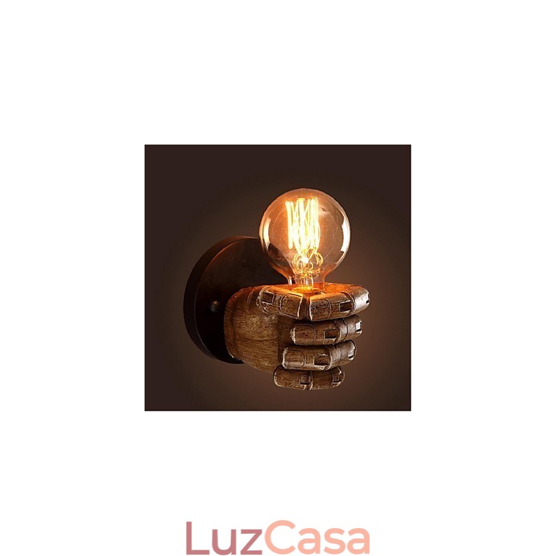 Pintura rústica de chalé para arandelas de parede com luz ambiente