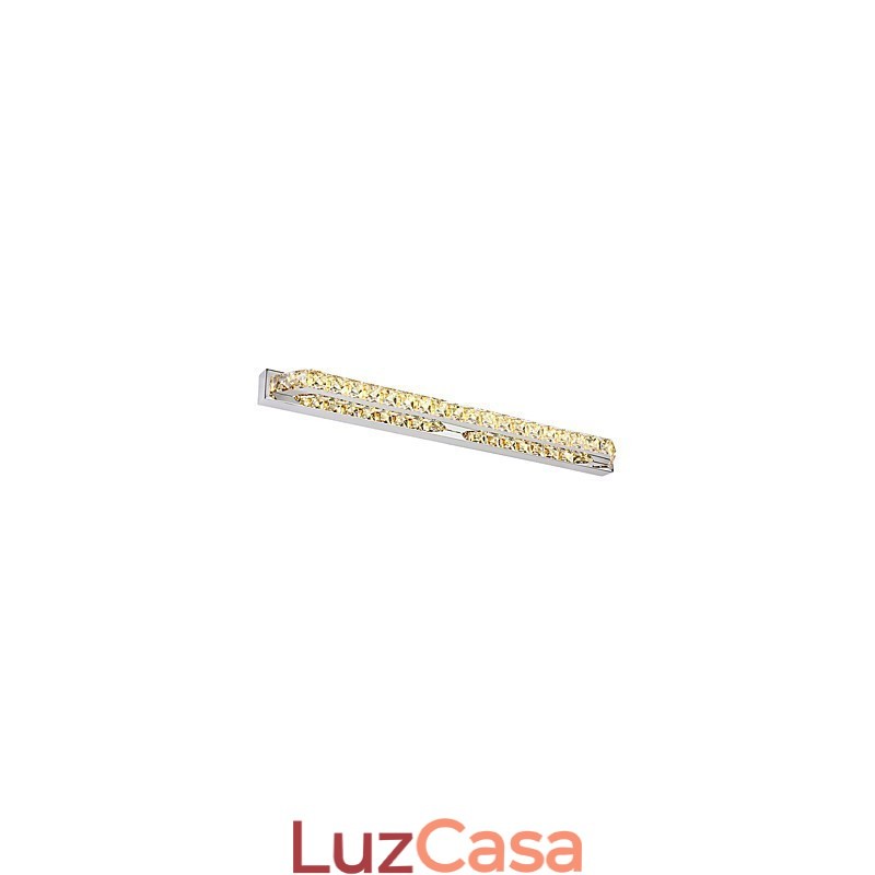 Lâmpada de espelho longa de alta qualidade, luzes de banheiro, metal e cristal, luz de parede
