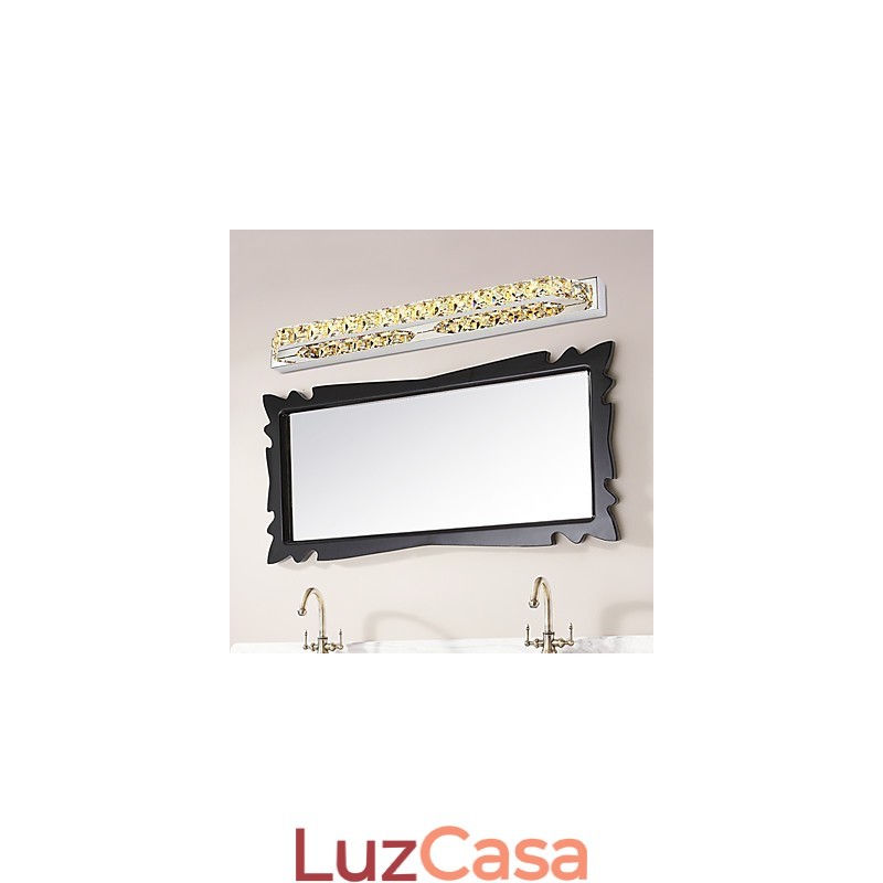Lâmpada de espelho longa de alta qualidade, luzes de banheiro, metal e cristal, luz de parede