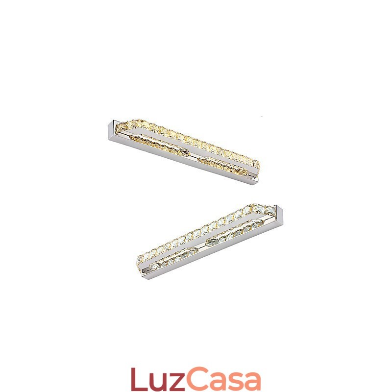 Lâmpada de espelho longa de alta qualidade, luzes de banheiro, metal e cristal, luz de parede