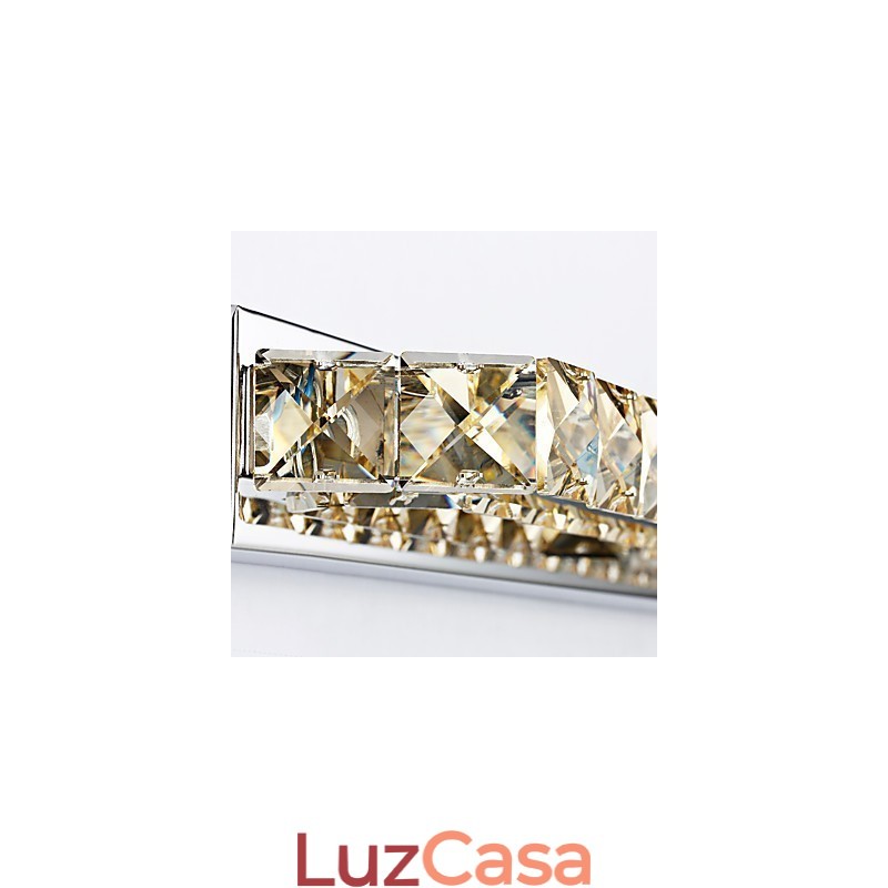 Lâmpada de espelho longa de alta qualidade, luzes de banheiro, metal e cristal, luz de parede