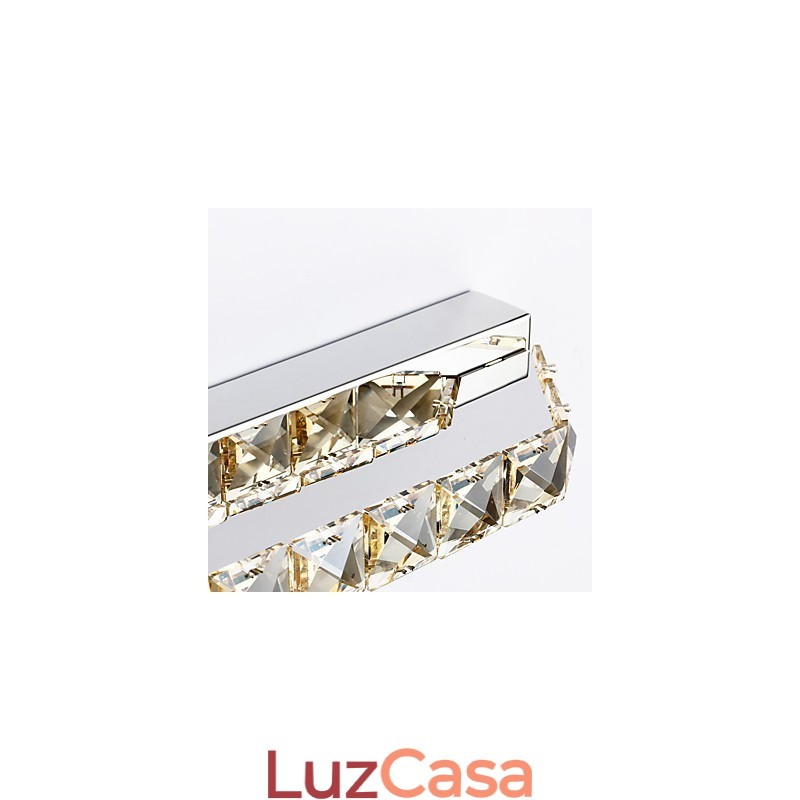 Lâmpada de espelho longa de alta qualidade, luzes de banheiro, metal e cristal, luz de parede