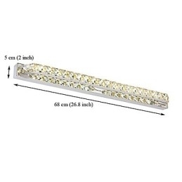 Lâmpada de espelho longa de alta qualidade, luzes de banheiro, metal e cristal, luz de parede