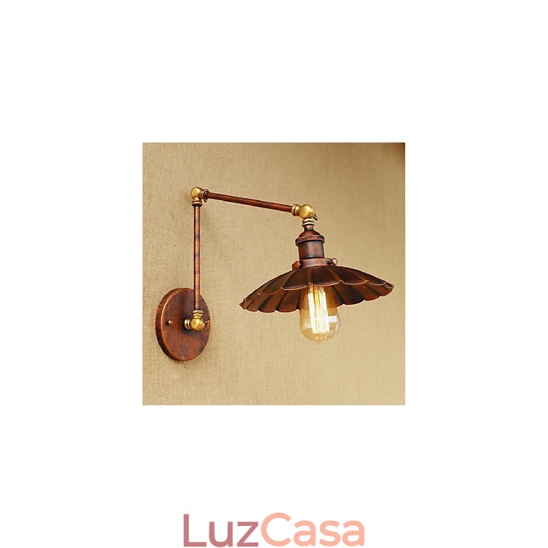Braço longo Meio ferrugem Retro Criativo Nostalgic Retrátil Dobrável Arandelas de Parede Luz de Parede