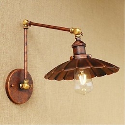 Braço longo Meio ferrugem Retro Criativo Nostalgic Retrátil Dobrável Arandelas de Parede Luz de Parede