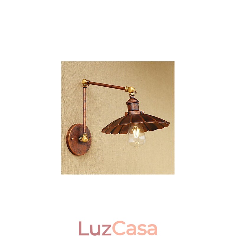 Braço longo Meio ferrugem Retro Criativo Nostalgic Retrátil Dobrável Arandelas de Parede Luz de Parede