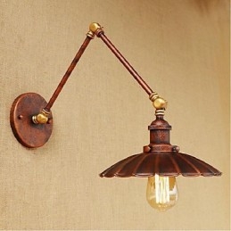 Braço longo Meio ferrugem Retro Criativo Nostalgic Retrátil Dobrável Arandelas de Parede Luz de Parede