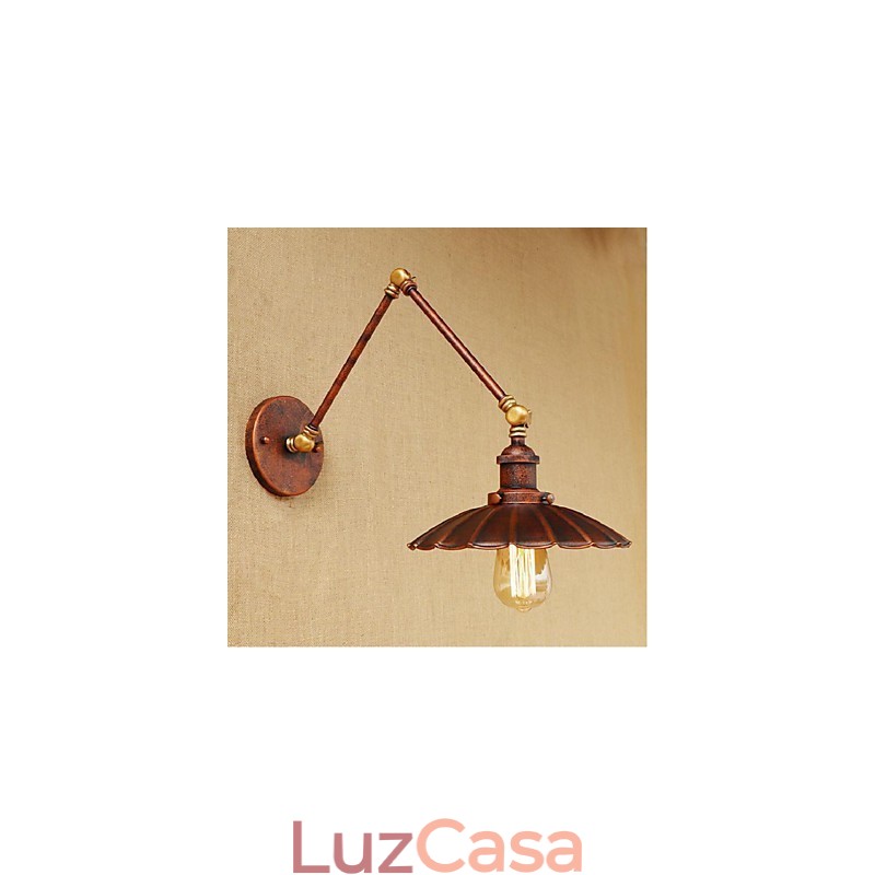 Braço longo Meio ferrugem Retro Criativo Nostalgic Retrátil Dobrável Arandelas de Parede Luz de Parede