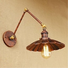 Braço longo Meio ferrugem Retro Criativo Nostalgic Retrátil Dobrável Arandelas de Parede Luz de Parede