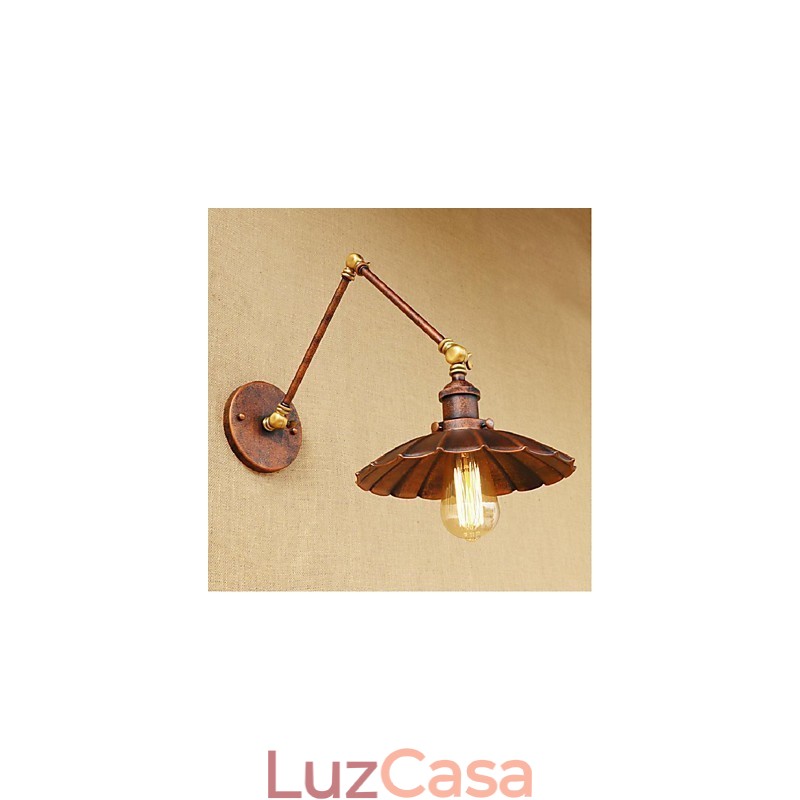 Braço longo Meio ferrugem Retro Criativo Nostalgic Retrátil Dobrável Arandelas de Parede Luz de Parede
