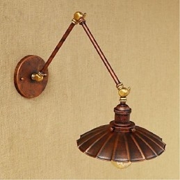 Braço longo Meio ferrugem Retro Criativo Nostalgic Retrátil Dobrável Arandelas de Parede Luz de Parede