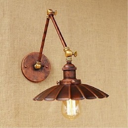 Braço longo Meio ferrugem Retro Criativo Nostalgic Retrátil Dobrável Arandelas de Parede Luz de Parede