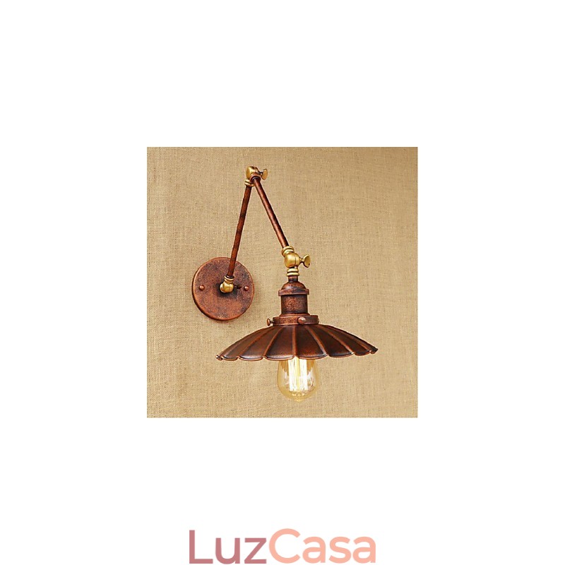 Braço longo Meio ferrugem Retro Criativo Nostalgic Retrátil Dobrável Arandelas de Parede Luz de Parede